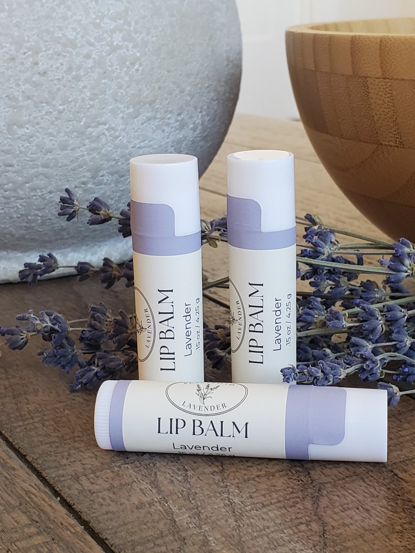 Lavender Lip Balm, Set of 3